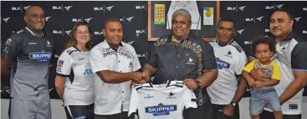  ?? Photo: BLK Fiji ?? Nadroga Rugby Union executives during their rugby kit handover with BLK on February 12, 2024.