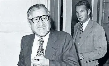  ?? POSTMEDIA NETWORK FILE ?? Johnny (Pops) Papalia, seen here in a 1975 file photo. A captain in the Magaddino family who controlled the mafia in Hamilton, he was shot dead in 1997 in front of his house by the Musitano brothers, Pasquale and Angelo, who then took over Steeltown.