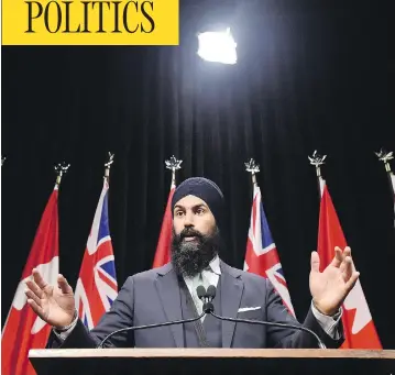  ?? NATHAN DENETTE / THE CANADIAN PRESS ?? MPP Jagmeet Singh, deputy leader of the Ontario NDP, said he would “seriously consider” running for leader of the federal party. He is considered a strong organizer who could make inroads for the NDP in ethnocultu­ral communitie­s.