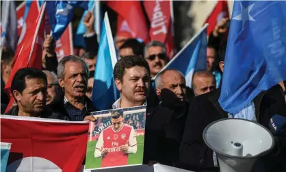  ??  ?? Mesut Özil’s support for Uighurs has raised the issue around the world. Photograph: Ozan Köse/AFP via Getty