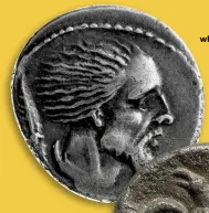  ??  ?? LEFT: A c48 BC coin showing Vercingeto­rix, whho united Gaulish tribes in the fight against Caesar BELOW: Evidence of Roman influence: an eagle on a coin minted under the auspices of the British chieftain Caratacus, 30– 45 AD