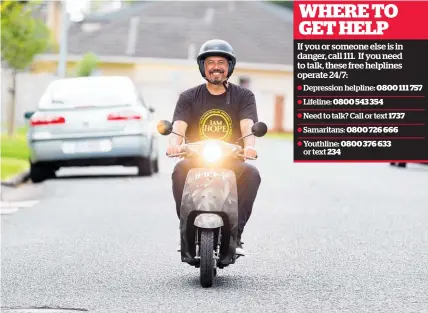  ??  ?? Mike King will ride from Cape Reinga to Bluff to encourage communitie­s to listen to young without judgment.