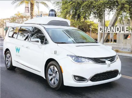  ??  ?? Waymo’s self-driving Chrysler Pacifica has been likened to “ultimate student drivers” taking their first driving test.