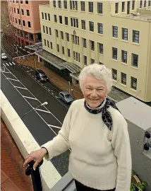  ?? ROSS GIBLIN/STUFF ?? Lady Beattie with her husband Sir David, who was governor-general from 1980 to 1985, and on the balcony of her apartment in central Wellington, where she moved after Sir David died.