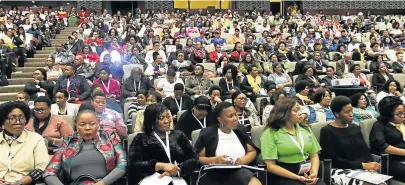  ?? Picture: ?? UNITED: Women in Constructi­on members gather at an indaba which was held at the ICC in East London.