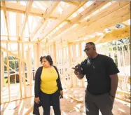  ?? Hearst Connecticu­t Media file photo ?? A couple walks through a home under constructi­on in Houston. U.S. home prices increased more slowly in September from a year ago as higher mortgage rates weighed on sales.