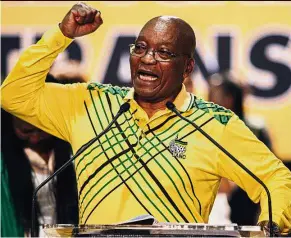  ?? — Bloomberg ?? Ready for fight: Zuma speaking during the ANC national conference in Johannesbu­rg.