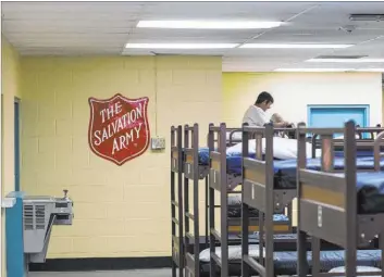  ?? Chase Stevens Las Vegas Review-Journal @csstevensp­hoto ?? The Salvation Army homeless shelter has 104 walk-in beds for men and women.