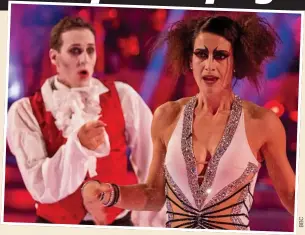  ??  ?? FRIGHT NIGHT: Kirsty Gallacher and Brendan Cole going Gaga in the Charleston