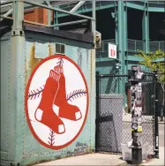  ?? Maddie Meyer / Getty Images ?? A view of the Red Sox logo outside of Fenway Park on May 20 in Boston.