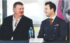  ??  ?? Dean Lonergan and Jeff Horn at Monday’s announceme­nt.