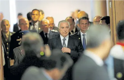  ?? REUTERS ?? Dificultad­es. El presidente brasileño Michel Temer vivió una semana de sobresalto­s en la economía.