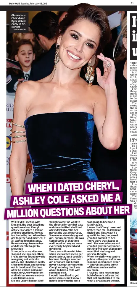  ?? GETTY IMAGES ?? Glamorous: Cheryl and Dyer dated early in his career