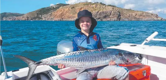  ?? IT’S A WHOPPER: Luke Neill is proud of his best mackerel catch to date – all 15kg of it. ??