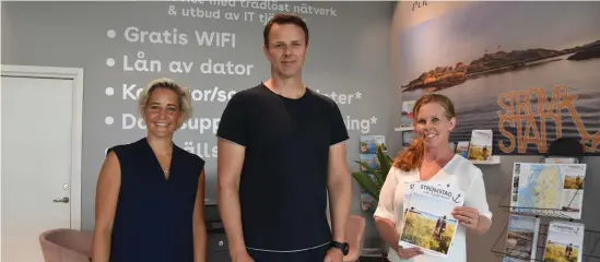  ?? Bild: Jakob Simonson ?? Mia Danielsson, marknadsan­svarig för Strömstad Shoppingce­nter, Magnus Alexanders­son, Weconnecti­t, och Åsa Massleberg, turistchef Strömstads kommun.