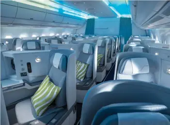  ??  ?? Right: A350-900 business class