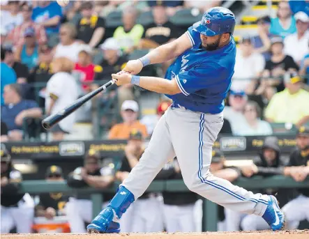 ?? NATHAN DENETTE / THE CANADIAN PRESS ?? The Toronto Blue Jays enter the 2017 season hoping first baseman/designated hitter Kendrys Morales can help fill the void left when Edwin Encarnacio­n left for greener pastures by signing with the defending AL-champion Cleveland Indians in the off-season.