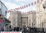  ??  ?? Bunting over castle in the Berkshire town