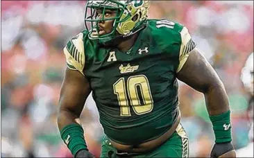  ?? CONTRIBUTE­D ?? South Florida defensive tackle Deadrin Senat was selected in the third round by the Falcons on Friday.
