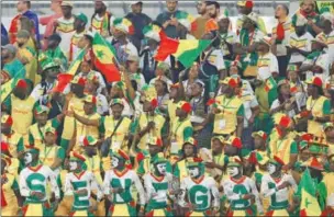  ?? (AFP) ?? Senegal supporters cheer during the of FIFA World Cup Qatar 2022 Group A match between Netherland­s and Senegal at the Al Thumama Stadium in Doha on Monday.