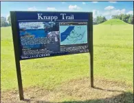  ?? (Special to the Democrat-Gazette/Marcia Schnedler) ?? Toltec Mounds Archeologi­cal State Park’s Knapp Trail passes the tallest prehistori­c mound in Arkansas.