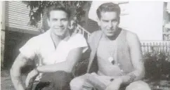  ?? ARLEN REDEKOP ?? Ironworker Gary Poirier poses with brother Neil in a photo from the book Tragedy at the Second Narrows.