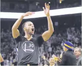  ?? Stephen Lam / Special to The Chronicle ?? Stephen Curry celebrates after a threepoint­er. He was 6-for-8 from beyond the arc.