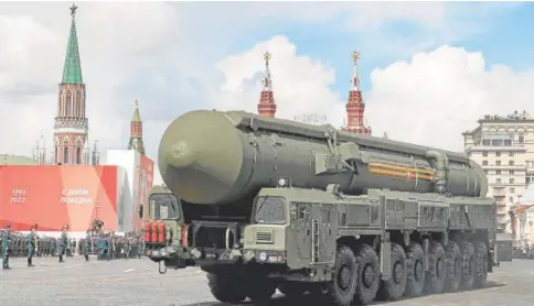  ?? // EFE ?? Lanzador de misiles balísticos Yars en la Plaza Roja de Moscú durante el último desfile del Día de la Victoria