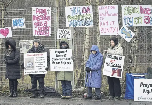  ?? ?? Anti-abortion protesters outside healthcare clinics could mean patients are less likely to use their medical services