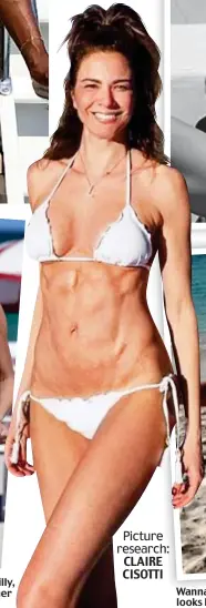  ??  ?? No faults: Boris Becker’s ex-wife Lilly, 43, and (right) Mick Jagger’s former squeeze Luciana Gimenez, 49 Wannabe like me? Spice Girl Geri (Halliwell) Horner, 46, looks like she has plenty to shout about on the beach Picture research: CLAIRE CISOTTI
