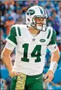  ?? CLIFF HAWKINS / GETTY IMAGES ?? Jets rookie quarterbac­k Sam Darnold has started every game this season.