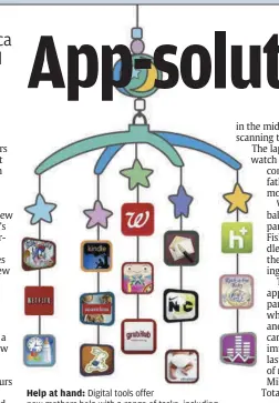  ??  ?? Help at hand: Digital tools offer new mothers help with a range of tasks, including writing thank-you notes, getting back to pre-baby weight, ordering diapers and other necessitie­s, and calming the little one. — TheNewYork­Times