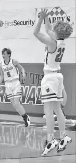  ?? Special to The Saline Courier ?? Harmony Grove sophomore Walter Browning, 22, takes a 3-pointer in a game earlier this season. Browning hit nine 3-pointers and scored a careerhigh 33 points in a win over Nemo Vista Wednesday in the MVE Holiday Tournament.