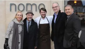  ??  ?? Josh Josephson, CEO of Josephson Opticians, second from right, books his meals months in advance, planning his profession­al travels around where he wants to eat, including renowned restaurant Noma in Copenhagen.