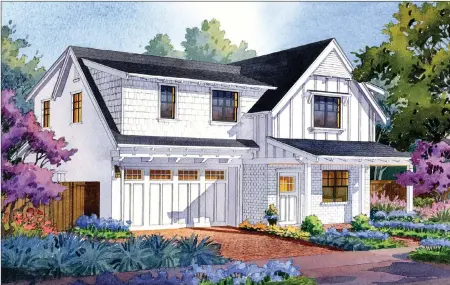  ?? ?? Shown here is The Camellia plan at Oak Tree Circle by Robson Homes, one of the five plans available. This weekend, the builder will debut The Violet plan, a four-bedroom home priced in the $2.6 millions.