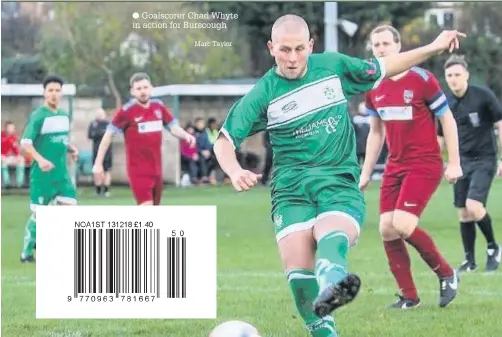  ?? Goalscorer Chad Whyte in action for Burscough Marc Taylor ??