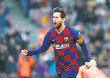  ?? Joan Monfort / Associated Press ?? Alltime great Lionel Messi was on the outs with Barcelona this time last year; now he’s set to sign a new deal.