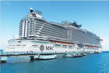  ?? — AARON SAUNDERS ?? MSC recently launched its brand-new MSC Seaview, sister-ship to MSC Seaside, shown here in the Caribbean. It is the largest cruise ship ever built in Italy.