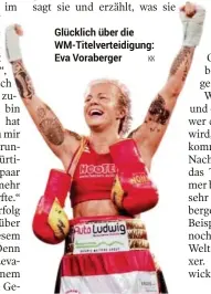  ??  ?? Glücklich über die Wm-titelverte­idigung: Eva Voraberger KK