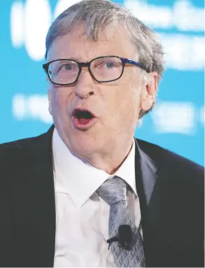  ?? JASON LEE / REUTERS FILES ?? “The idea is to get innovation, including R&D, onto the agenda … not just looking at the easy stuff,” Microsoft founder Bill Gates said of the UN climate conference in Glasgow.