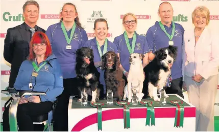  ?? IMAGE: ALAN V WALKER ?? Tico, Rosie, Luna-Ho and Ting with their handlers – and their awards – at Crufts
