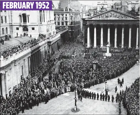  ?? ?? LONG LIVE THE QUEEN: Elizabeth II is proclaimed Queen at the Royal Exchange in the City of London following the death of her father, George VI