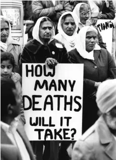  ??  ?? Top: Farm workers in 1983 protest in Vancouver over their exclusion from provincial pesticide health and safety regulation­s.