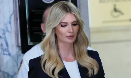  ?? ?? Ivanka Trump exits the courtroom for a lunch break during the civil fraud trial of her father and brothers. Photograph: Michael M Santiago/Getty Images