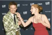  ?? EVAN AGOSTINI/INVISION ?? Eddie Redmayne and Jessica Chastain attend “The Good Nurse” premiere Sept. 11 in Toronto.