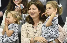  ??  ?? A file picture of Mirka with the couple’s then two-year-old twins Charlene Riva and Myla Rose watching the final tennis match between Roger Federer and Andy Murray at the Wimbledon Tennis Championsh­ips in 2012.