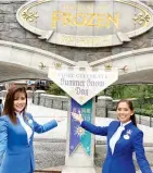  ?? ?? PINOY REPRESENTA­TION Gisel Abejero (right) is a Filipina acting as the 2024 to 2025 Disney Ambassador of Hong Kong Disneyland along with Beyan Tse (left)
