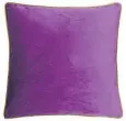  ??  ?? Essence velvet cushion in Regal Purple & Moss, £34, The French Bedroom Company (frenchbedr­oomcompany.co.uk)