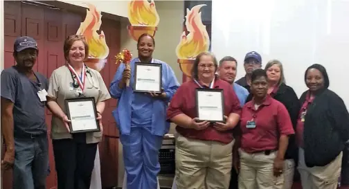  ??  ?? For the Journey to Excellence Winter Olympics, St. Martin employees competed in several events related to the hospital’s S.E.R.V.I.C.E. Standards. Winners get a day off with pay, gift cards, a medal, other prizes and trophies, based on their team score.