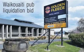  ?? PHOTO: GREGOR RICHARDSON ?? Closed . . . Golden Fleece Hotel in Waikouaiti was closed yesterday, the company that owns it will be taken to the High Court later this month by Inland Revenue.